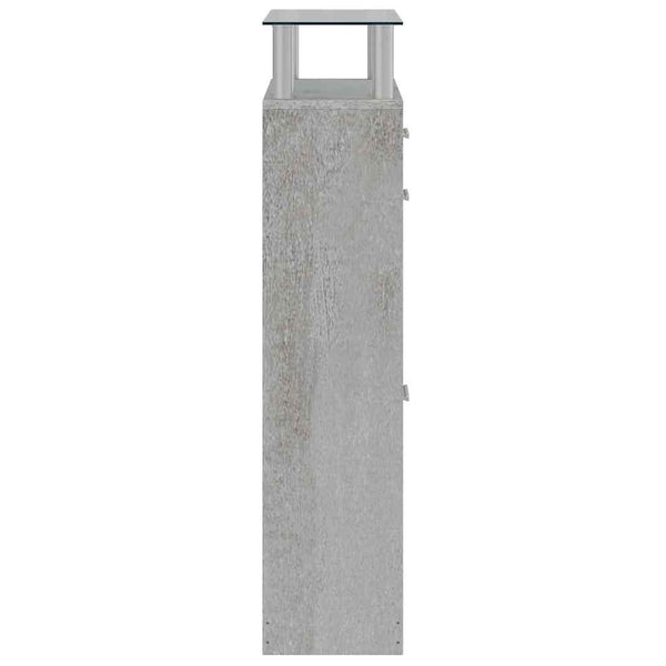 vidaXL Shoe Cabinet Concrete Grey 63x24x104 cm Engineered Wood