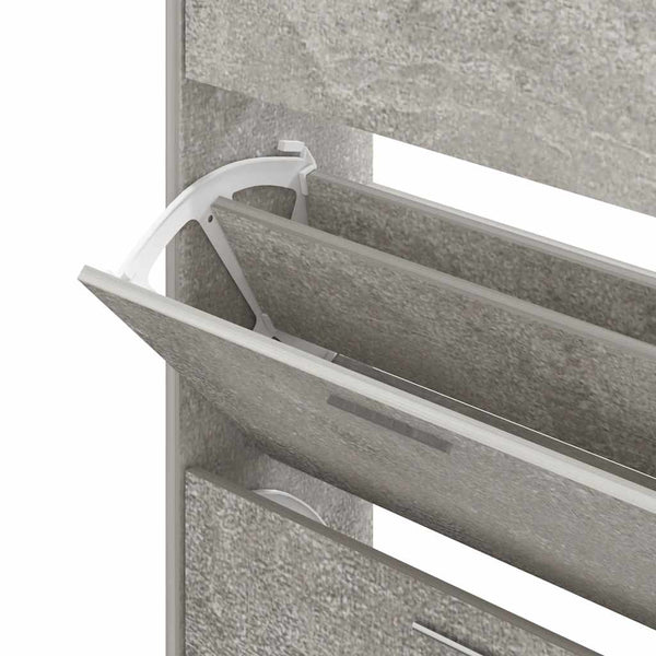vidaXL Shoe Cabinet Concrete Grey 63x24x104 cm Engineered Wood