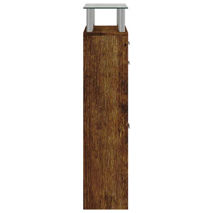 vidaXL Shoe Cabinet Smoked Oak 63x24x104 cm Engineered Wood