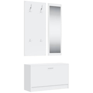 vidaXL 3-Piece Hallway Furniture Set White Engineered Wood
