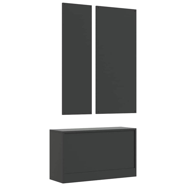 vidaXL 3-Piece Hallway Furniture Set Black Engineered Wood