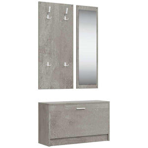 vidaXL 3-Piece Hallway Furniture Set Concrete Grey Engineered Wood