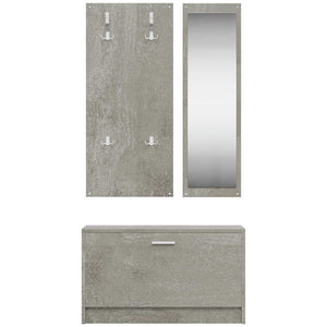 vidaXL 3-Piece Hallway Furniture Set Concrete Grey Engineered Wood
