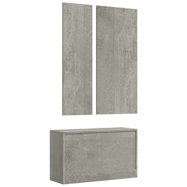 vidaXL 3-Piece Hallway Furniture Set Concrete Grey Engineered Wood