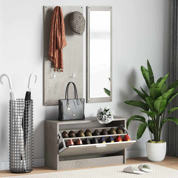 vidaXL 3-Piece Hallway Furniture Set Concrete Grey Engineered Wood