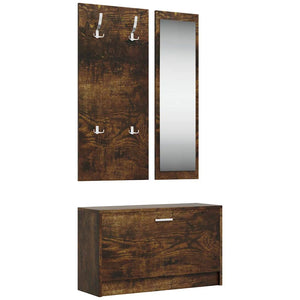vidaXL 3-Piece Hallway Furniture Set Smoked Oak Engineered Wood