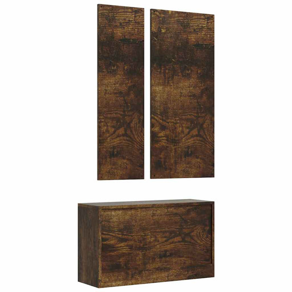vidaXL 3-Piece Hallway Furniture Set Smoked Oak Engineered Wood