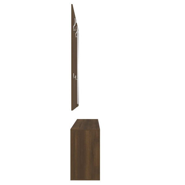 vidaXL 3-Piece Hallway Furniture Set Brown Oak Look Engineered Wood