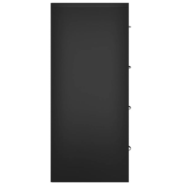 vidaXL Chest of Drawers with 4 Drawers 60x30.5x71 cm Black