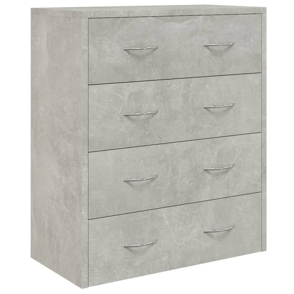 vidaXL Chest of Drawers with 4 Drawers 60x30.5x71 cm Concrete Grey