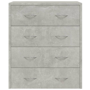 vidaXL Chest of Drawers with 4 Drawers 60x30.5x71 cm Concrete Grey