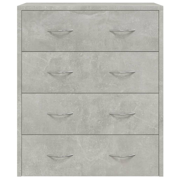 vidaXL Chest of Drawers with 4 Drawers 60x30.5x71 cm Concrete Grey