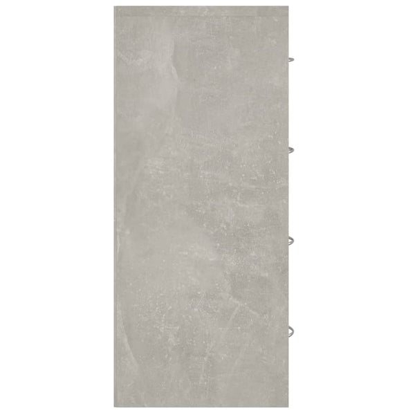 vidaXL Chest of Drawers with 4 Drawers 60x30.5x71 cm Concrete Grey