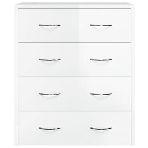 vidaXL Chest of Drawers with 4 Drawers 60x30.5x71 cm High Gloss White