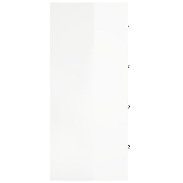 vidaXL Chest of Drawers with 4 Drawers 60x30.5x71 cm High Gloss White