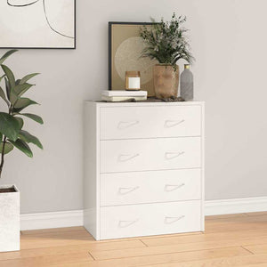 vidaXL Chest of Drawers with 4 Drawers 60x30.5x71 cm High Gloss White