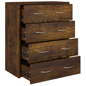 vidaXL Chest of Drawers with 4 Drawers 60x30.5x71 cm Smoked Oak