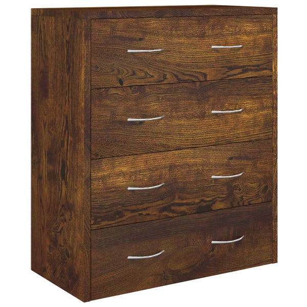 vidaXL Chest of Drawers with 4 Drawers 60x30.5x71 cm Smoked Oak