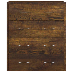 vidaXL Chest of Drawers with 4 Drawers 60x30.5x71 cm Smoked Oak