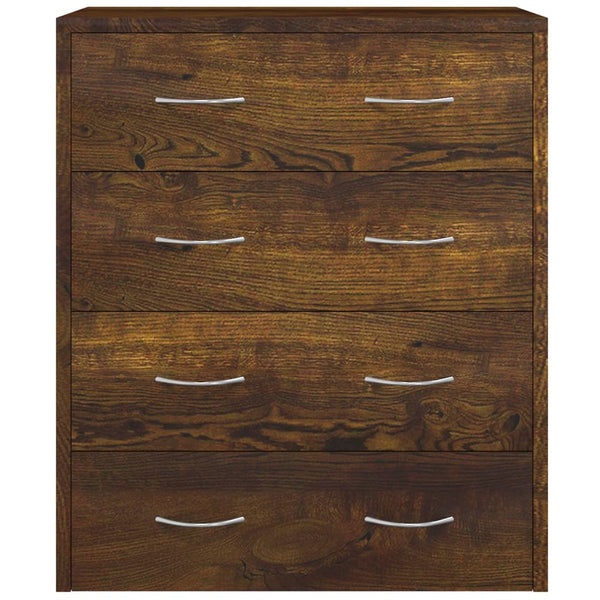 vidaXL Chest of Drawers with 4 Drawers 60x30.5x71 cm Smoked Oak