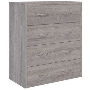 vidaXL Chest of Drawers with 4 Drawers 60x30.5x71 cm Grey Sonoma