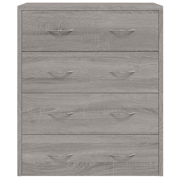 vidaXL Chest of Drawers with 4 Drawers 60x30.5x71 cm Grey Sonoma