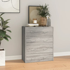 vidaXL Chest of Drawers with 4 Drawers 60x30.5x71 cm Grey Sonoma