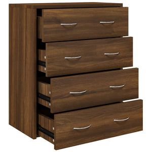 vidaXL Chest of Drawers with 4 Drawers 60x30.5x71 cm Brown Oak Look