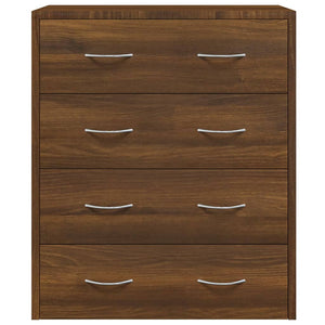 vidaXL Chest of Drawers with 4 Drawers 60x30.5x71 cm Brown Oak Look
