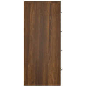 vidaXL Chest of Drawers with 4 Drawers 60x30.5x71 cm Brown Oak Look