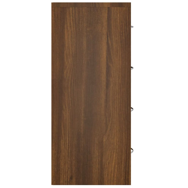 vidaXL Chest of Drawers with 4 Drawers 60x30.5x71 cm Brown Oak Look