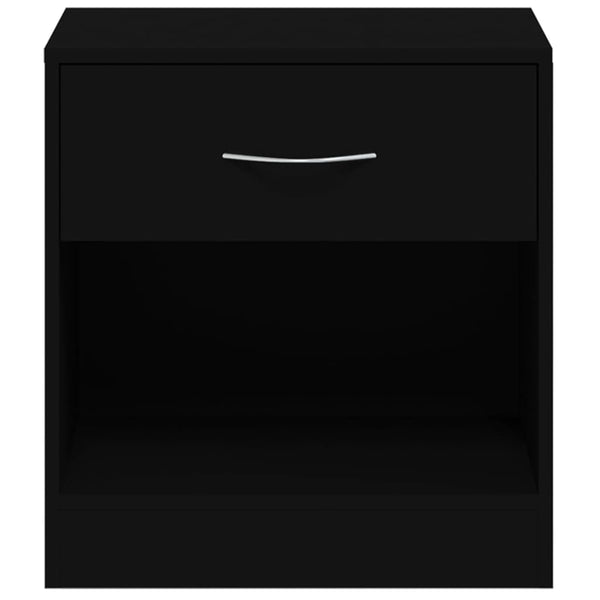 vidaXL Bedside Cabinets 2 pcs with Drawer Black