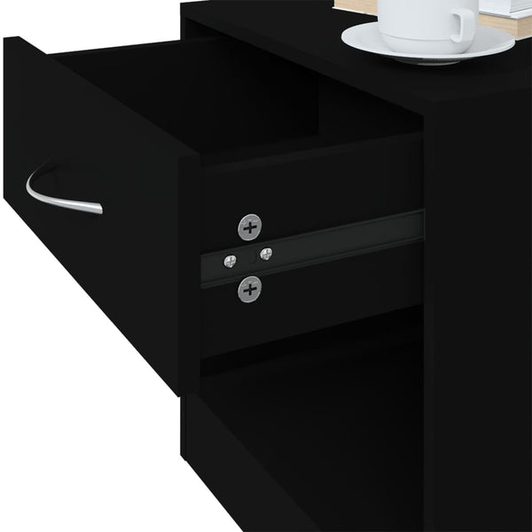vidaXL Bedside Cabinets 2 pcs with Drawer Black