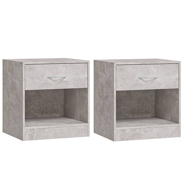 vidaXL Nightstands 2 pcs. with Drawer Concrete Grey