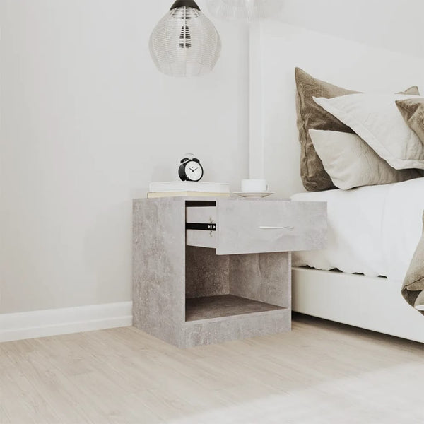 vidaXL Nightstands 2 pcs. with Drawer Concrete Grey