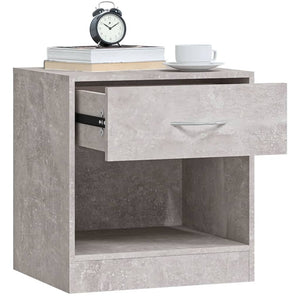 vidaXL Nightstands 2 pcs. with Drawer Concrete Grey
