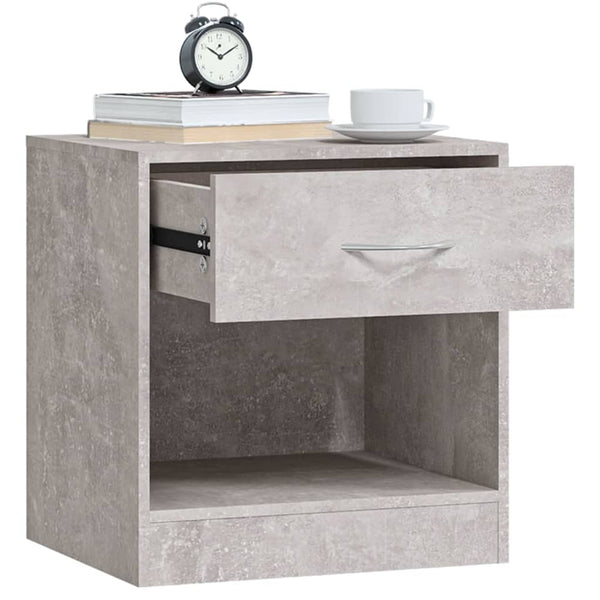 vidaXL Nightstands 2 pcs. with Drawer Concrete Grey