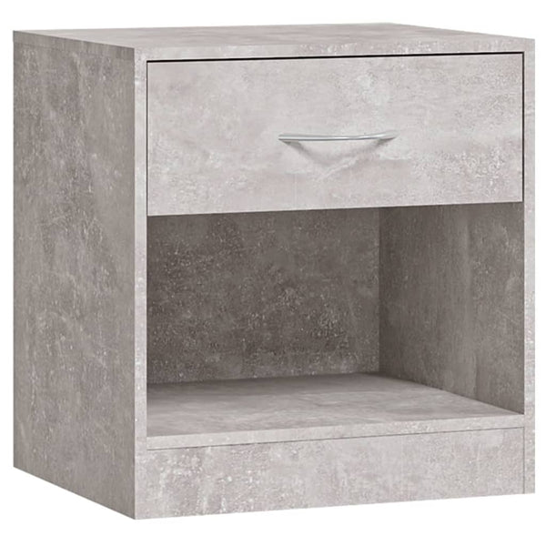 vidaXL Nightstands 2 pcs. with Drawer Concrete Grey