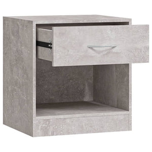 vidaXL Nightstands 2 pcs. with Drawer Concrete Grey