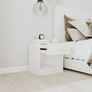 vidaXL Nightstands 2 pcs. with drawer High Gloss White