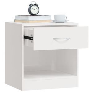 vidaXL Nightstands 2 pcs. with drawer High Gloss White