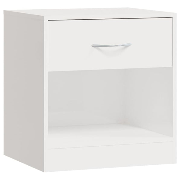 vidaXL Nightstands 2 pcs. with drawer High Gloss White