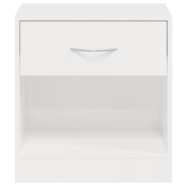vidaXL Nightstands 2 pcs. with drawer High Gloss White