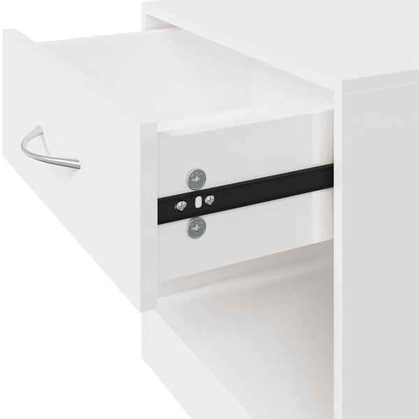 vidaXL Nightstands 2 pcs. with drawer High Gloss White