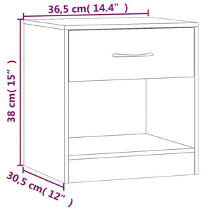 vidaXL Nightstands 2 pcs. with Drawer Grey Sonoma