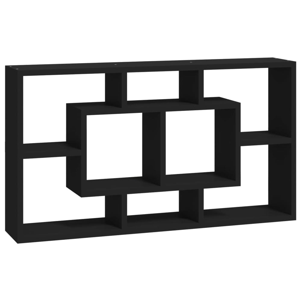vidaXL Wall Shelf with 8 Compartments Black