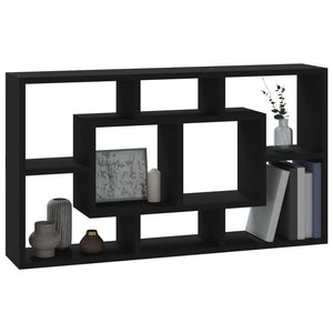 vidaXL Wall Shelf with 8 Compartments Black