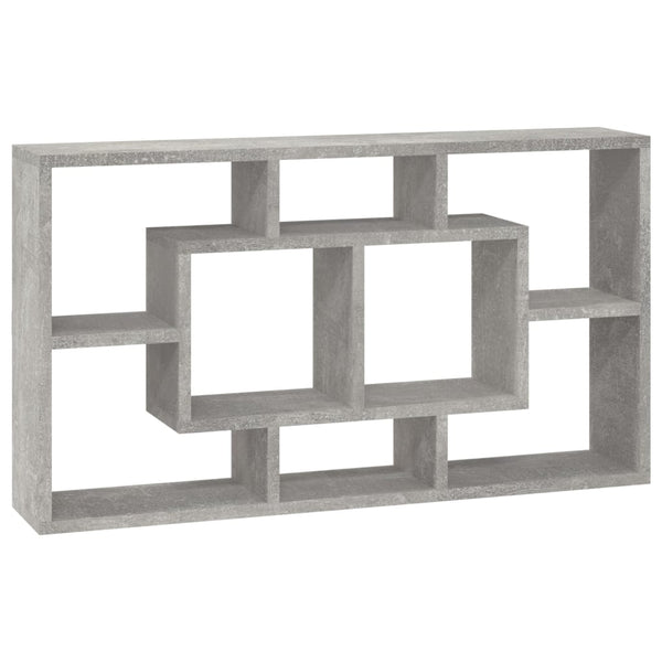 vidaXL Wall Shelf with 8 Compartments Concrete Grey