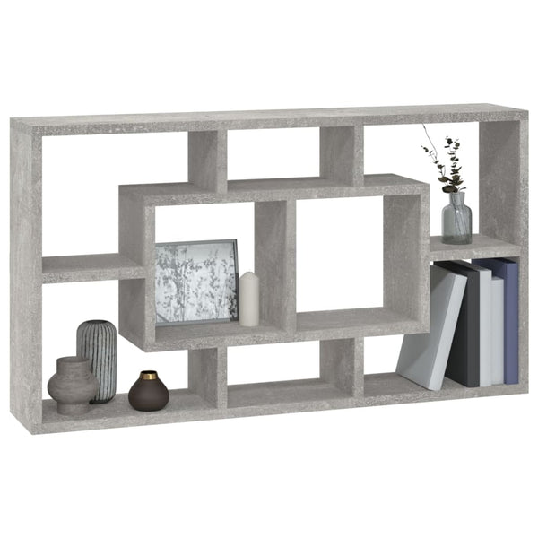 vidaXL Wall Shelf with 8 Compartments Concrete Grey