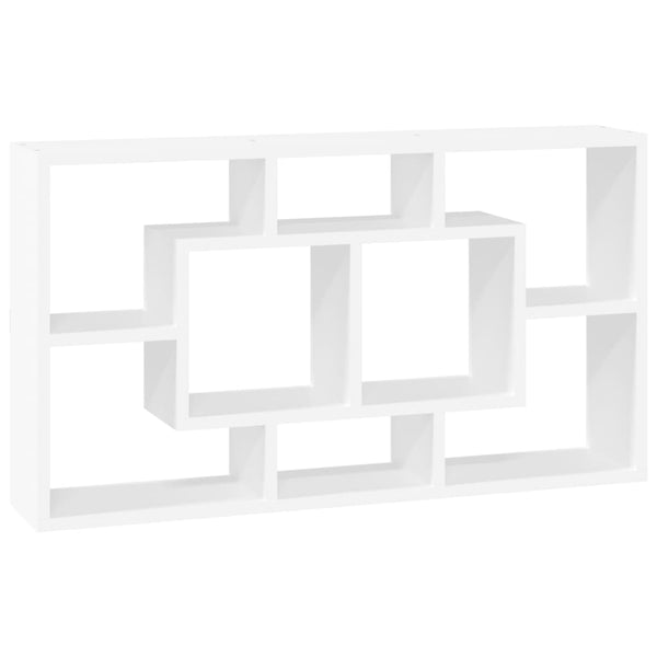 vidaXL Wall Shelf with 8 Compartments High Gloss White